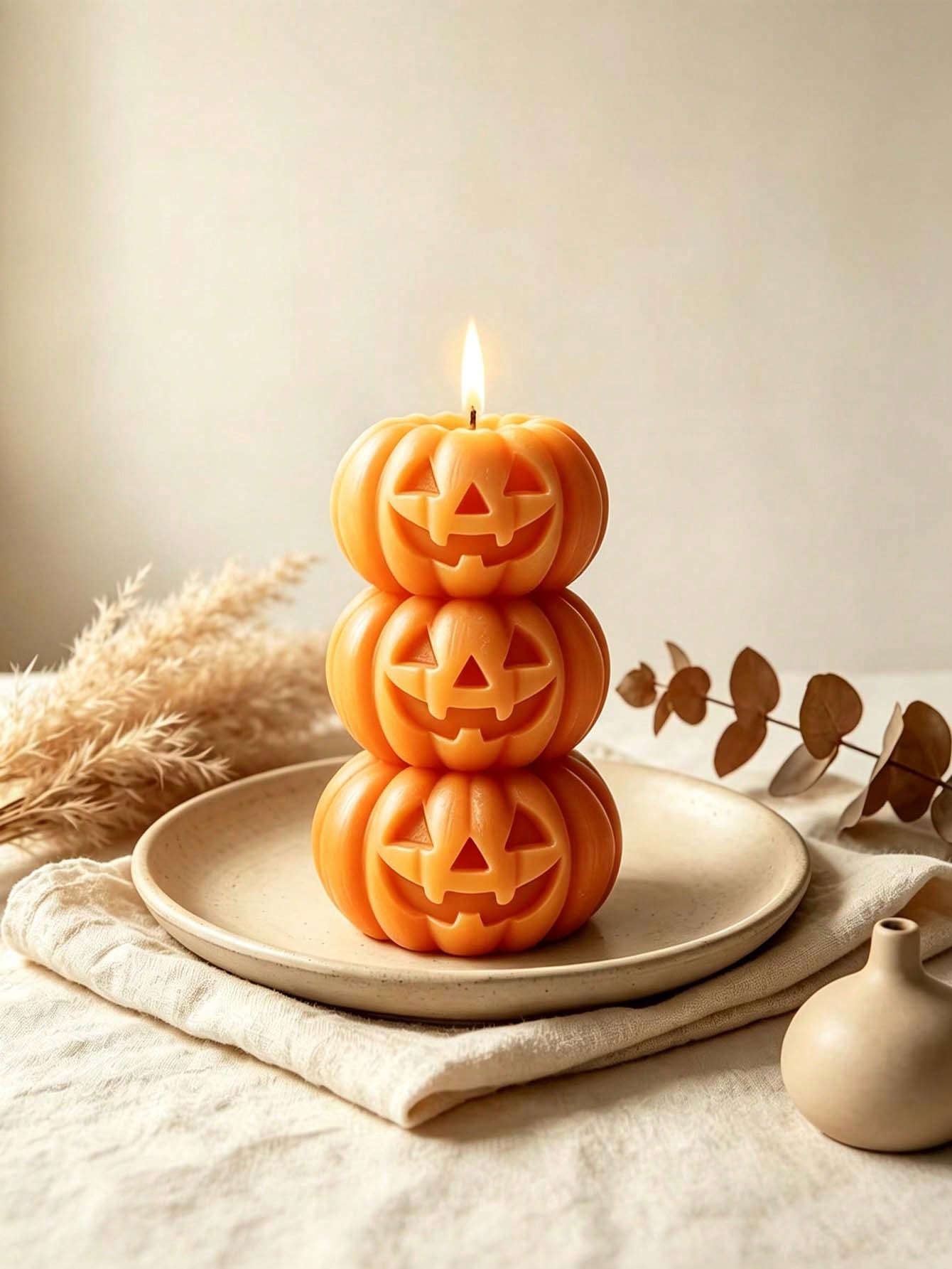 Home Fragrance That Lasts Long - 1pc Halloween 3-Layer Pumpkin Shaped Candle,