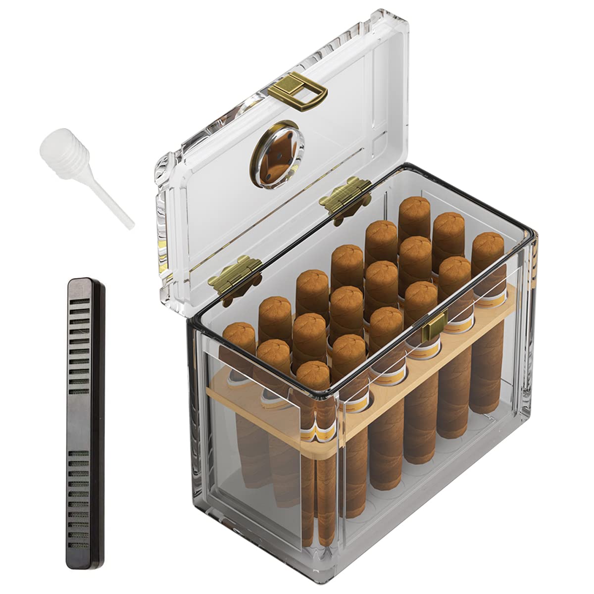 Acrylic Cigar Humidor With Hyg - Home Fragrance Maple Walnut review and price