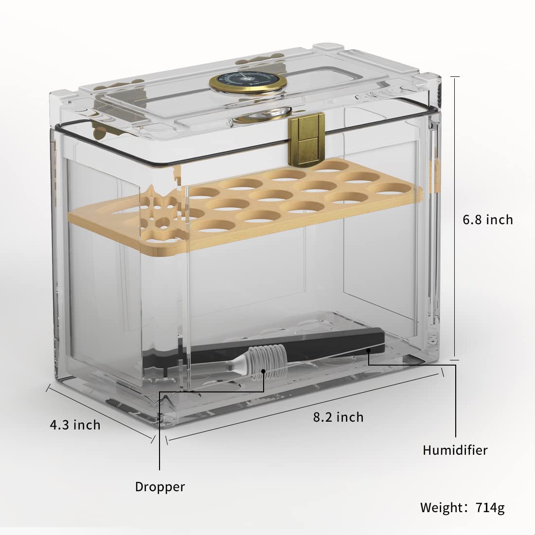 Acrylic Cigar Humidor With Hyg - Home Fragrance Maple Walnut review and price