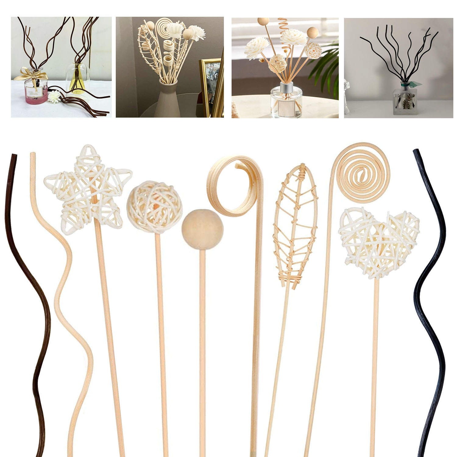 5/15Pcs Long Wavy Rattan Reed  - Home Fragrance Diffuser Refills review and price