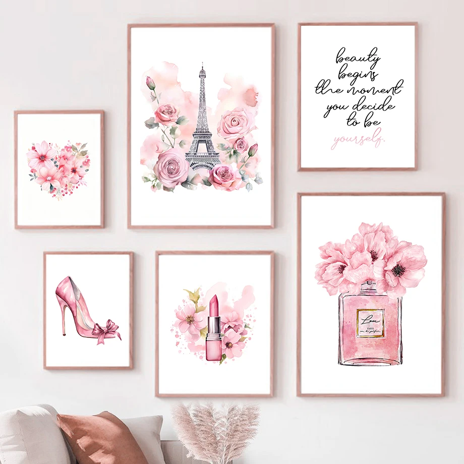 Paris Fashion Art Poster Pink  - Home Fragrance Room Spray review and price