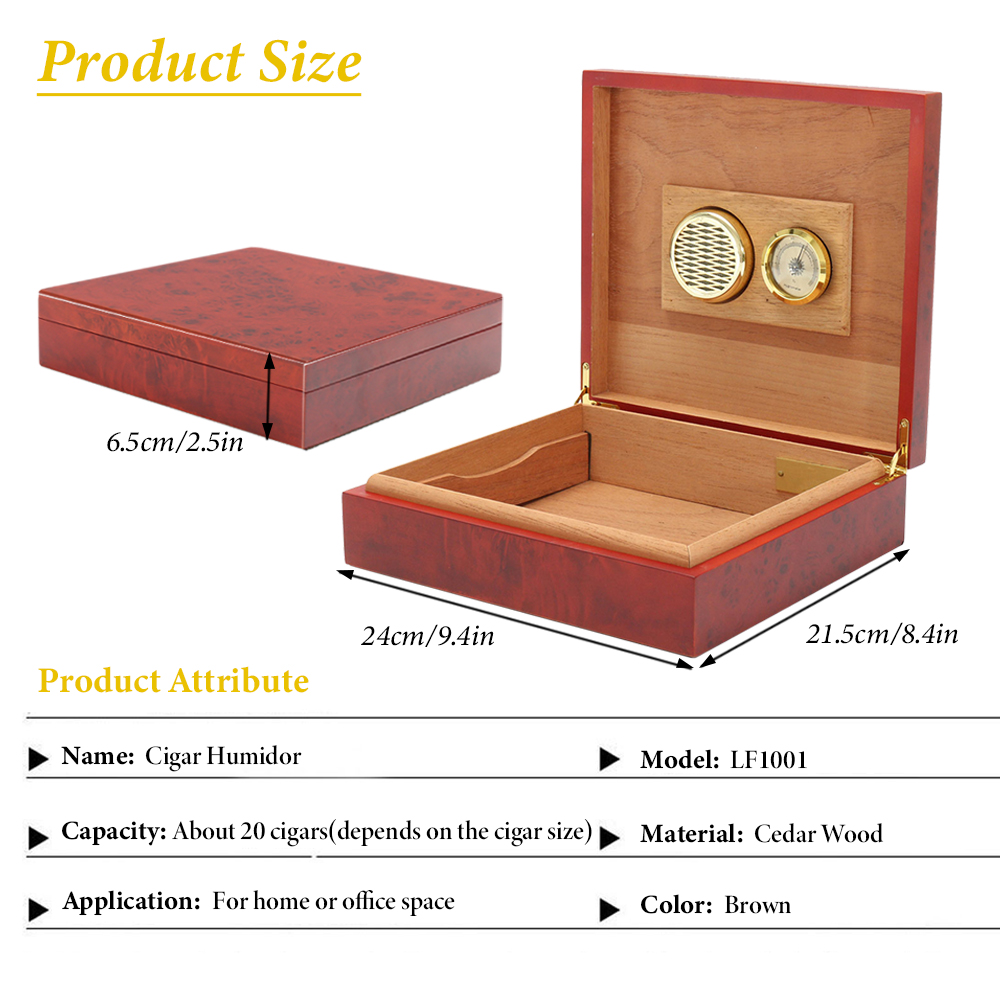 20Count Cigar Humidor Box Ceda - Home Fragrance Maple Walnut review and price