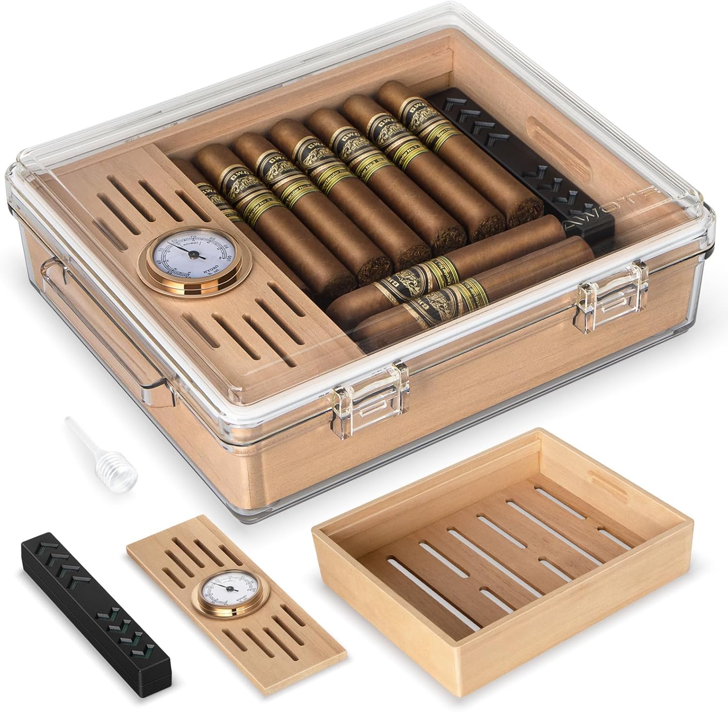 Acrylic Cigar Humidor, Box wit - Home Fragrance Maple Walnut review and price