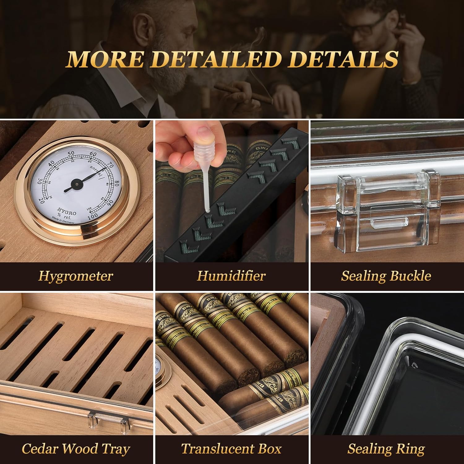 Acrylic Cigar Humidor, Box wit - Home Fragrance Maple Walnut review and price