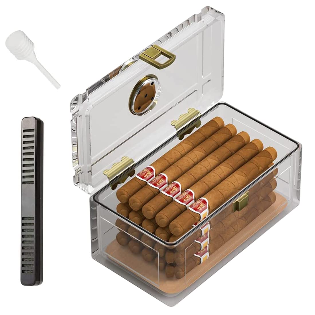 Acrylic Cigar Humidor With Ced - Home Fragrance Maple Walnut review and price